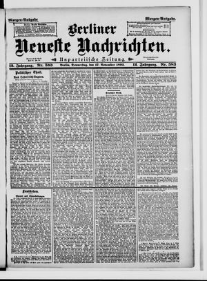 Berliner Neueste Nachrichten vom 17.11.1892