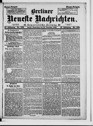 Berliner Neueste Nachrichten vom 23.11.1892