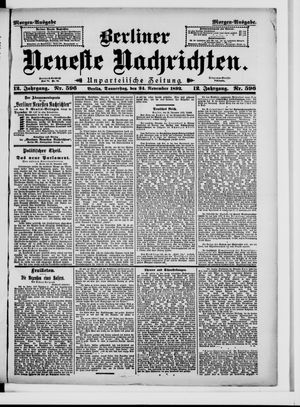 Berliner Neueste Nachrichten vom 24.11.1892