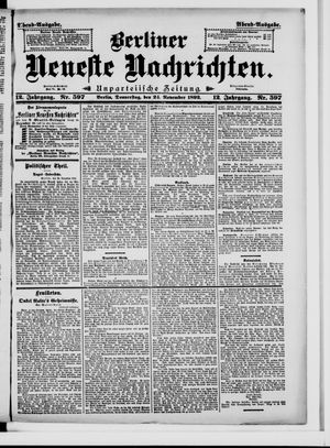Berliner Neueste Nachrichten vom 24.11.1892