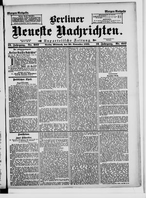 Berliner Neueste Nachrichten vom 30.11.1892