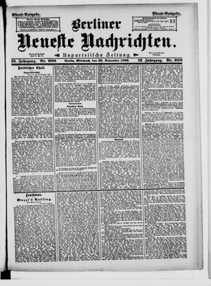 Berliner Neueste Nachrichten vom 30.11.1892