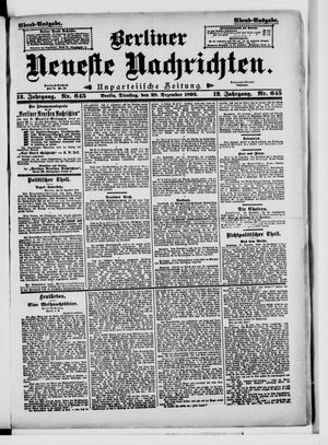 Berliner Neueste Nachrichten vom 20.12.1892