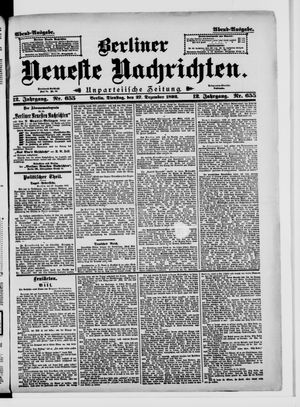 Berliner Neueste Nachrichten vom 27.12.1892