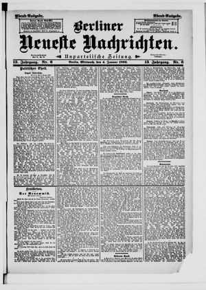 Berliner neueste Nachrichten on Jan 4, 1893