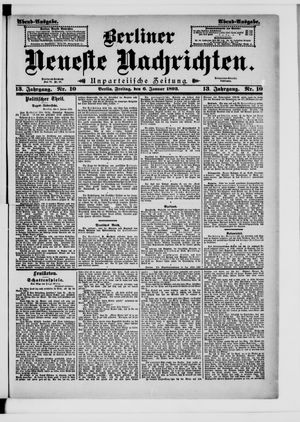 Berliner neueste Nachrichten vom 06.01.1893