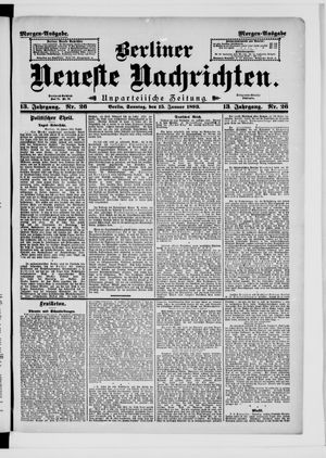 Berliner neueste Nachrichten on Jan 15, 1893