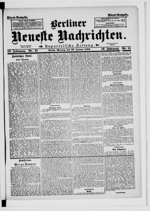 Berliner neueste Nachrichten vom 23.01.1893