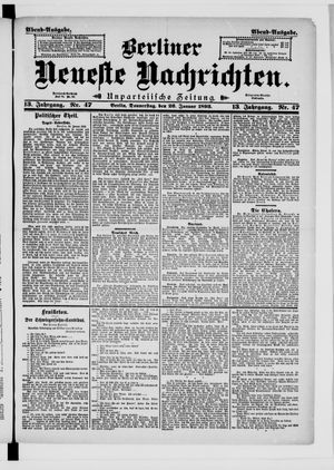 Berliner neueste Nachrichten vom 26.01.1893