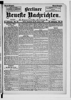 Berliner neueste Nachrichten vom 28.01.1893