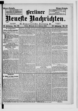 Berliner neueste Nachrichten on Feb 1, 1893