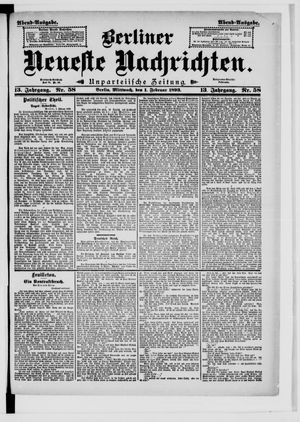 Berliner neueste Nachrichten vom 01.02.1893