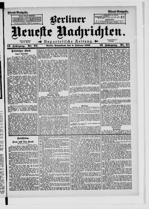 Berliner neueste Nachrichten vom 04.02.1893