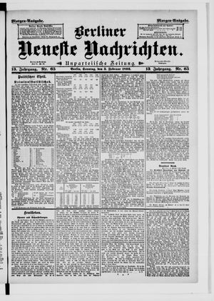 Berliner neueste Nachrichten vom 05.02.1893