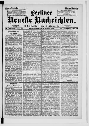 Berliner neueste Nachrichten on Feb 7, 1893