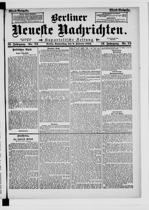 Berliner neueste Nachrichten vom 09.02.1893