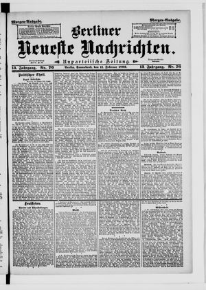 Berliner neueste Nachrichten on Feb 11, 1893
