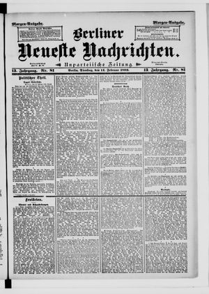 Berliner neueste Nachrichten on Feb 14, 1893