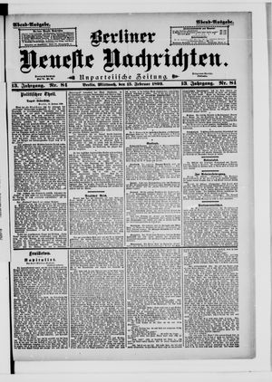 Berliner neueste Nachrichten vom 15.02.1893