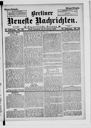 Berliner Neueste Nachrichten vom 18.02.1893