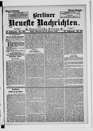 Berliner neueste Nachrichten on Feb 22, 1893