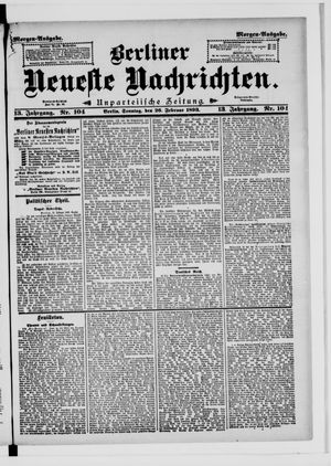 Berliner neueste Nachrichten vom 26.02.1893