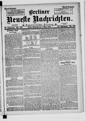 Berliner neueste Nachrichten vom 01.03.1893