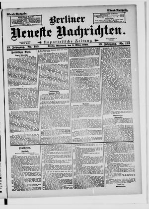 Berliner neueste Nachrichten vom 08.03.1893