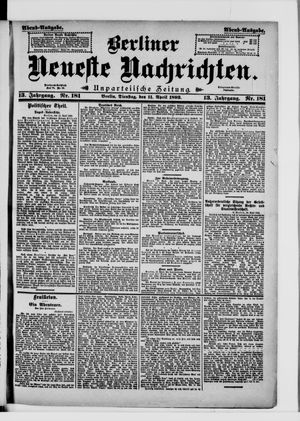 Berliner neueste Nachrichten vom 11.04.1893