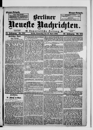 Berliner Neueste Nachrichten vom 13.04.1893