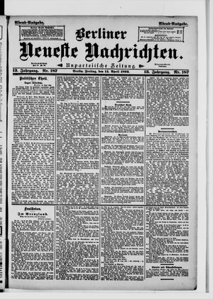 Berliner Neueste Nachrichten vom 14.04.1893