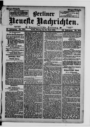 Berliner neueste Nachrichten on Apr 24, 1893