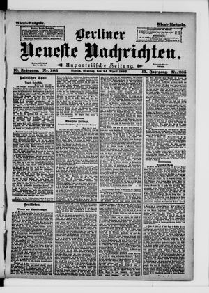 Berliner Neueste Nachrichten on Apr 24, 1893