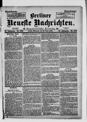 Berliner neueste Nachrichten on Apr 26, 1893
