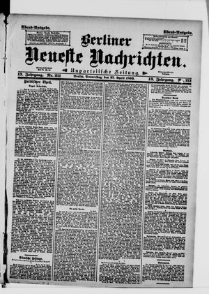 Berliner neueste Nachrichten vom 27.04.1893