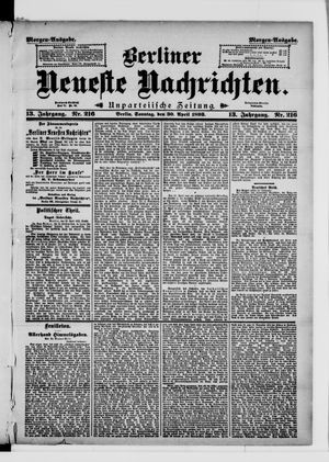 Berliner neueste Nachrichten vom 30.04.1893