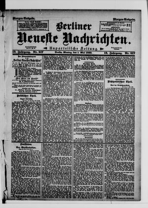 Berliner Neueste Nachrichten on May 1, 1893