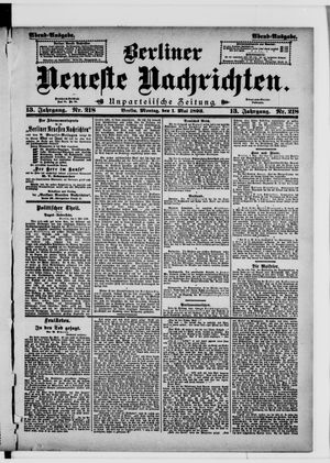 Berliner Neueste Nachrichten on May 1, 1893