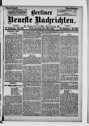 Berliner neueste Nachrichten on May 4, 1893