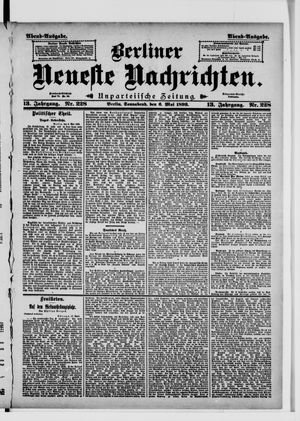 Berliner neueste Nachrichten vom 06.05.1893