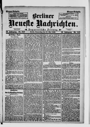 Berliner neueste Nachrichten on May 18, 1893