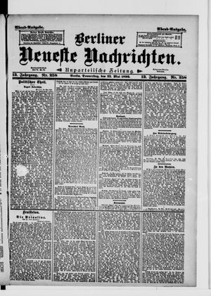 Berliner Neueste Nachrichten on May 25, 1893
