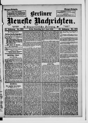 Berliner neueste Nachrichten vom 01.06.1893