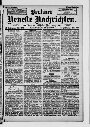 Berliner Neueste Nachrichten vom 13.06.1893