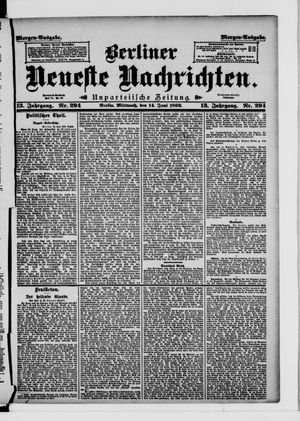 Berliner Neueste Nachrichten vom 14.06.1893
