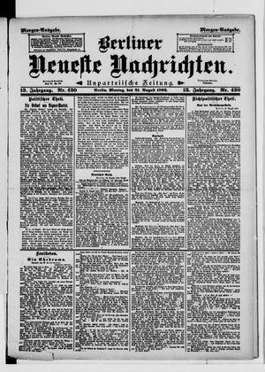 Berliner Neueste Nachrichten on Aug 21, 1893