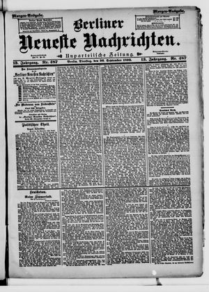 Berliner Neueste Nachrichten vom 26.09.1893