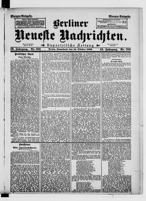 Berliner Neueste Nachrichten vom 14.10.1893