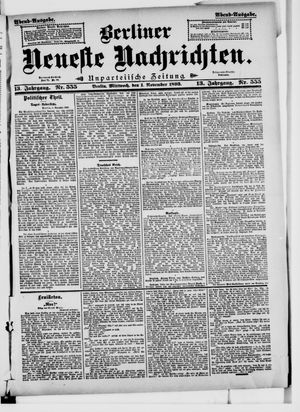 Berliner Neueste Nachrichten vom 01.11.1893