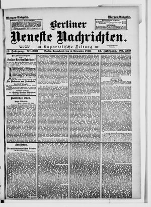 Berliner Neueste Nachrichten vom 04.11.1893